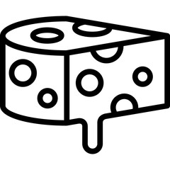 cheese icon illustration design with outline
