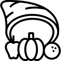 cornucopia icon illustration design with outline