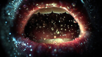 Artistic underwater scene capturing vocal expression and emotion in abstract imagery