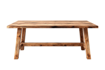 Rustic wooden table with rough texture and dark knots on black background furniture natural