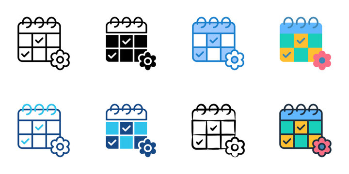 Spa appointment icon set multiple style collection 
