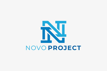 Modern letter N logo with geometric lines, minimalist and professional design