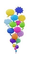 Colorful speech bubbles with various shapes. Communication and social media concept.