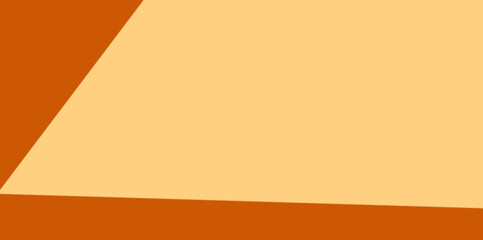 Modern Angled Rectangle Vector Illustration Background. A composition of light orange featuring a dark orange triangle in the top-left corner and a thick band along the bottom edge.