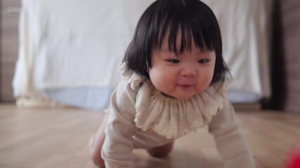 Crawling baby on the move