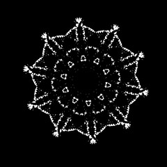 Intricate white radial design offers a modern artistic flair, perfect for bold backgrounds, striking patterns, and unique decorative elements in your designs