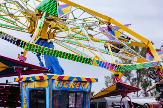 Ticket booth for show rides at local show event sideshow alley