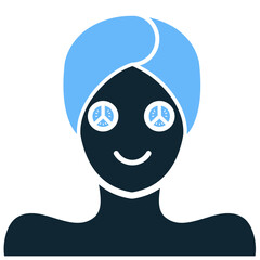 Eye Cucumber Icon Vector Minimalist vector icon showing cucumber slices over eyes. Symbolizes natural relaxation, beauty, spa treatments, and cooling skincare remedies.