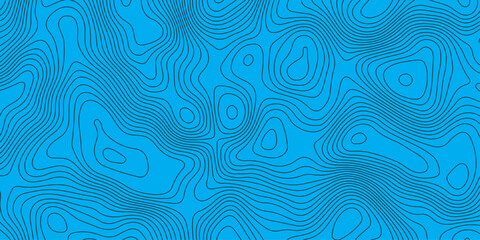 Abstract blue topographic map pattern with smooth contour lines. Modern geographic background design for mapping, navigation, technology, and science themes. Minimal clean vector texture.