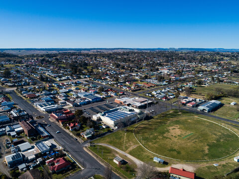 King George V Oval sports ground in Glen Innes on late winter morning