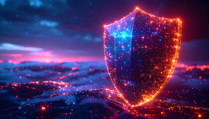 Cybersecurity Shield of Protection Against Digital Threats