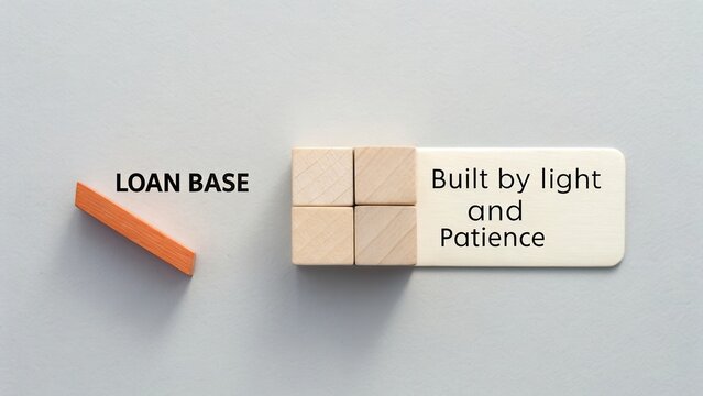 Conceptual representation of financial foundation symbolizing growth and stability with wooden blocks and motivational phrase