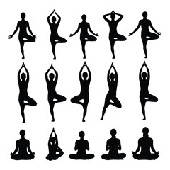 Yoga poses silhouette