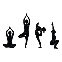 Yoga poses silhouette