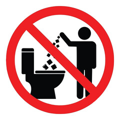 No trash in toilet sign