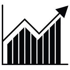 market trend line vector on white background