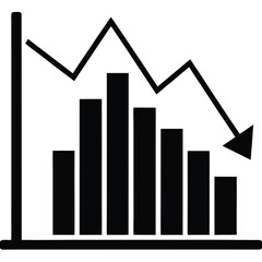 profit and loss chart vector on white background