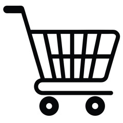 shopping cart outline icon on white background