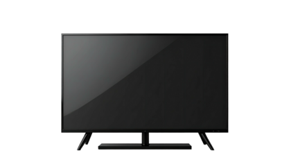 Sleek, modern television with a dark screen and minimalist stand