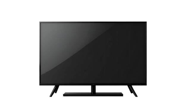 Sleek, modern television with a dark screen and minimalist stand