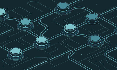 Abstract Network of Connected Digital Data Servers.
