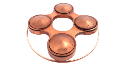 Copper piece circular frame with four conical elements