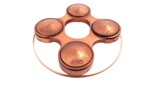 Copper piece circular frame with four conical elements