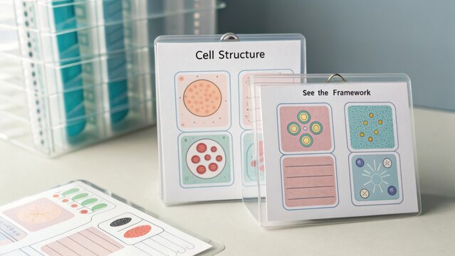 Colorful Illustrations of Cell Structure and Framework for Educational Purposes in Science Classrooms