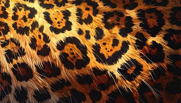 Close-up rendering of a textured leopard-spotted fur pattern - Powered by Adobe