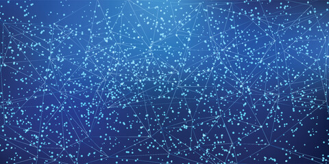 Shimmering blue abstract background with scattered bright white glitter particles.