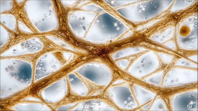 Fungal hyphae weave a net across the rice grains, the fine pattern visible under a magnifying glass.