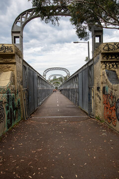 Old iron footbridge at Como, Sydney