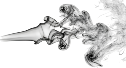 Mysterious and mesmerizing smoke art isolated on transparent background abstract shape of smoke for creative design element