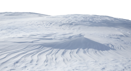 Serene snowcovered hill isolated on transparent background, capturing the pristine beauty and tranquility of a winter landscape