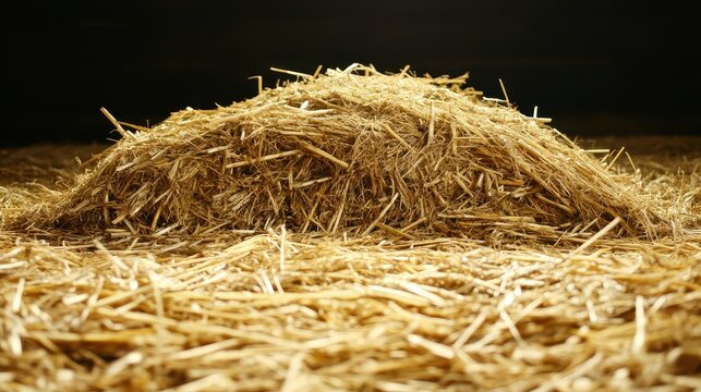 Closeup of a hay bundle showcasing its natural texture
