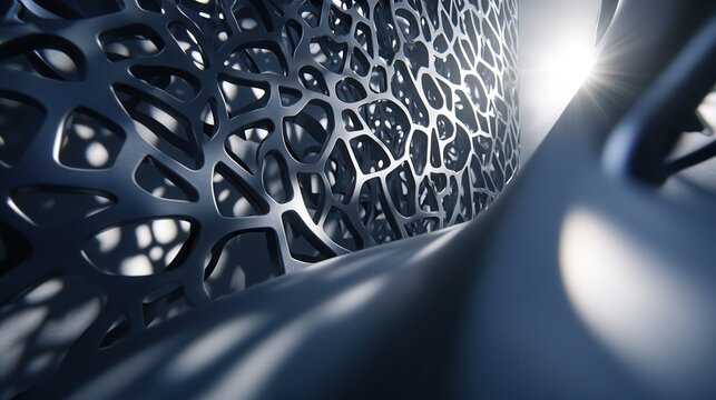 Intricate Abstract Metal Sculpture with Interlocking Branches