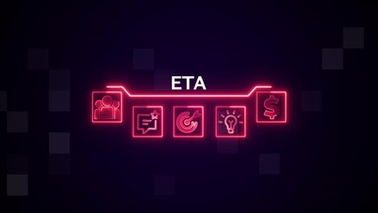 Business network concept with financial icons and data flow connecting to E T A center digital transformation. virtual network connecting service with graphical icons in various, diverse, and industry - Powered by Adobe