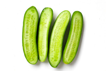 Fresh green organic mini baby bucumbers