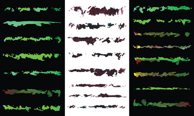 Collection of Textured Paint Brush Strokes | Grunge Abstract Artistic Brushwork and Creative Design Elements