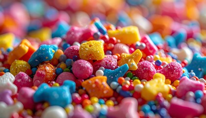 Vibrant Assorted Sprinkles and Candies Close-Up