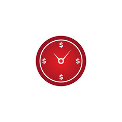 Clock with dollar sign Illustration. Money is time. Effective time management.