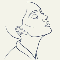 Elegant woman face in profile