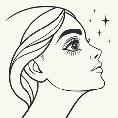 Illustration of a beautiful woman face