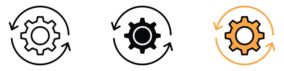 Restoring icon vector. process improvement, continuous workflow, and operational efficiency symbol. vector illustration.