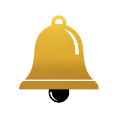 Golden bell notification icon symbol for alerts and important messages on a black background