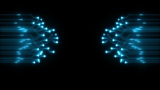 circuito, hi tech, sfondo, internet, comunicazione. neon line background. 4k