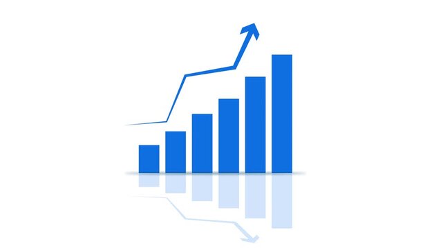 grafico economia, istogrammi, statistiche. allusive graph chart showing marketing sales profit increasing. 4k