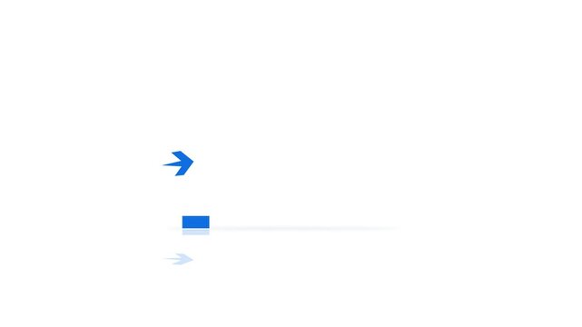 Blue color up and down business graph chart with growing business concept. Bar chart animation with decreasing trend perfect for financial downturn.
