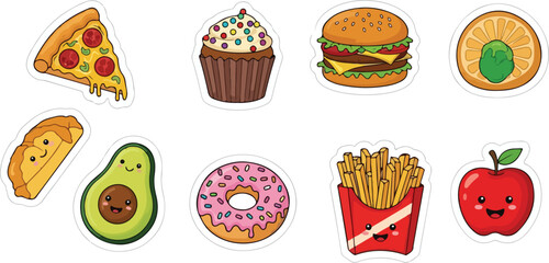Vibrant and colorful abstract sticker design with bold shapes and textures