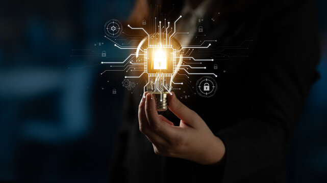 Cyber security system protecting digital infrastructure. Cyber security ensures data safety, prevents breaches, cyber security strengthens defense, and supports secure operations. Latch - Powered by Adobe